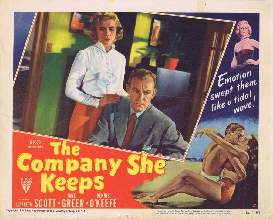 THE COMPANY SHE KEEPS Lobby Card 6 Film Noir Lizabeth Scott Dennis O’Keefe