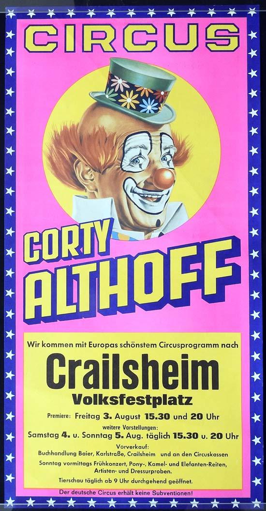 GORTY ALTHOFF Original Poster CLOWN ART Crailsheim