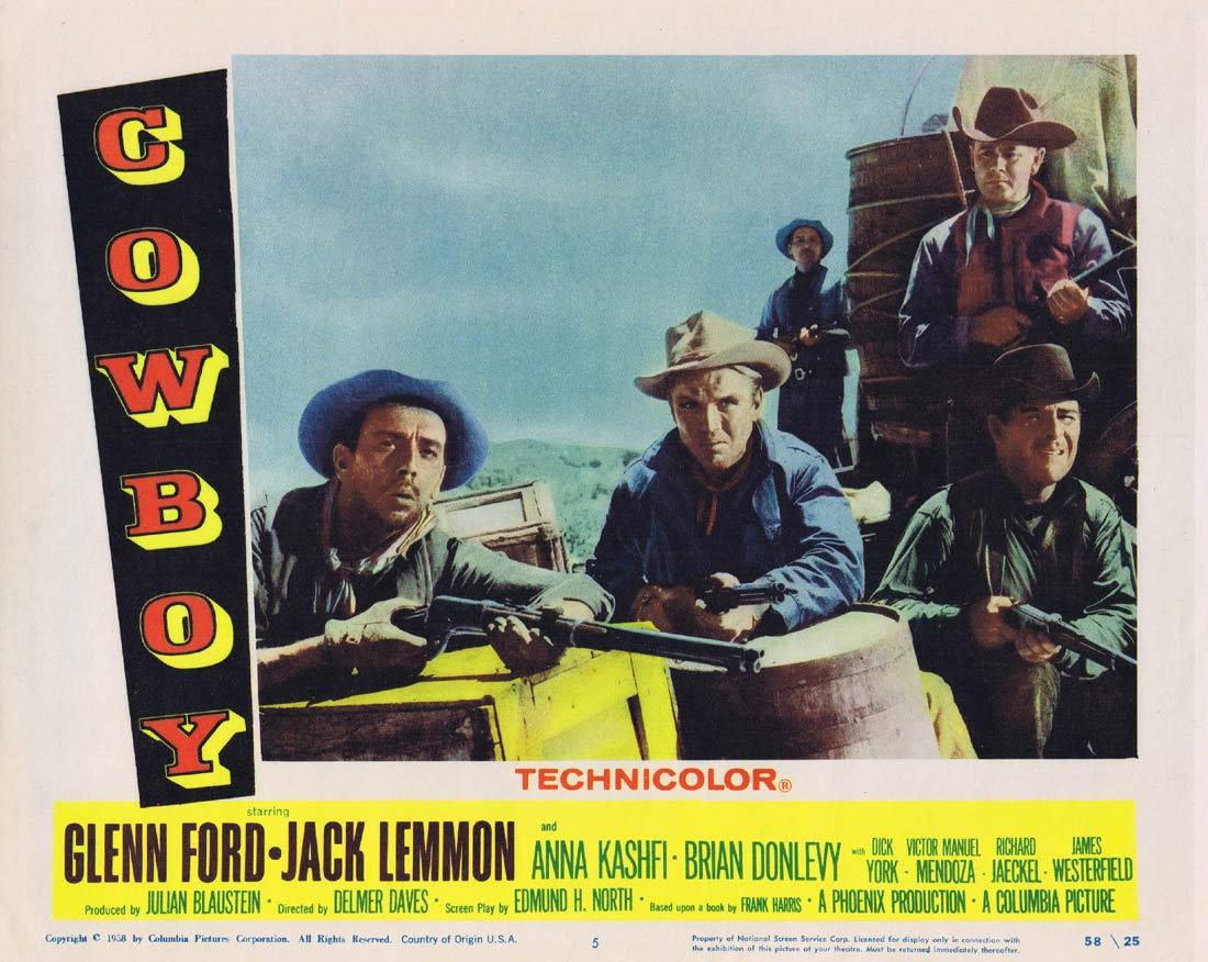 COWBOY Original Lobby Card 5 Glenn Ford Jack Lemmon