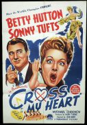 CROSS MY HEART Original One sheet Movie Poster BETTY HUTTON Sonny Tufts