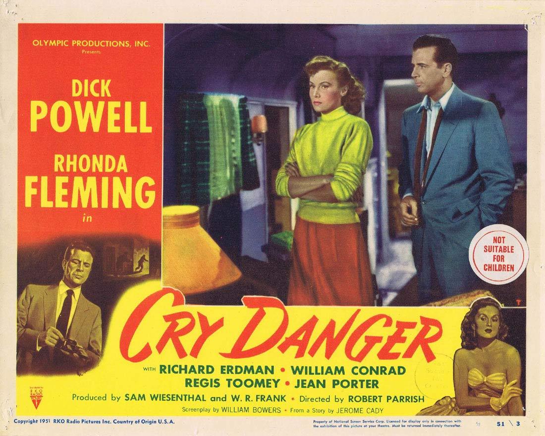 CRY DANGER Lobby card 7 1951 Dick Powell Rhonda Fleming RKO Film Noir