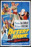THE DESERT HAWK Original One sheet Movie Poster YVONNE DE CARLO Richard Greene