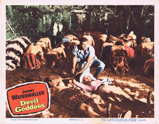 DEVIL GODDESS 1955 Lobby Card 6 Jungle Jim Johnny Weissmuller