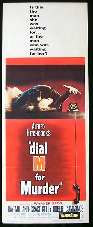 DIAL M FOR MURDER Movie Poster 1954 Kelly Hitchcock ORIGINAL US insert