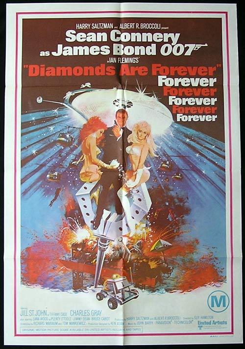 DIAMONDS ARE FOREVER 1971 James Bond AUSTRALIAN 1sh Movie Poster