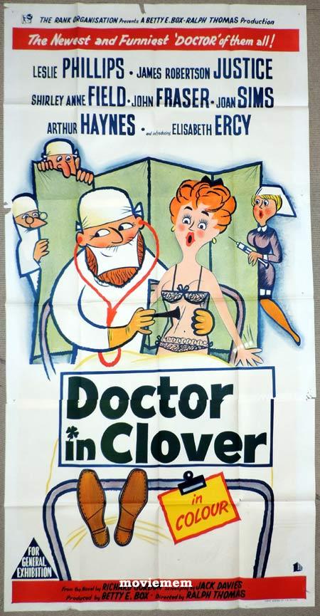 DOCTOR IN CLOVER Original 3 Sheet Movie Poster British Comedy Leslie Phillips