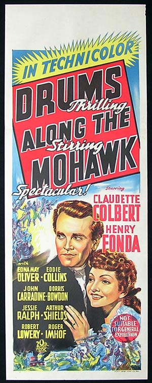 DRUMS ALONG THE MOHAWK Long Daybill Movie Poster 1939 John Ford Henry Fonda