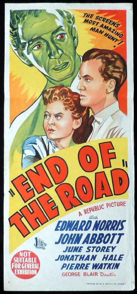 END OF THE ROAD Original Daybill Movie Poster Edward Norris Film Noir