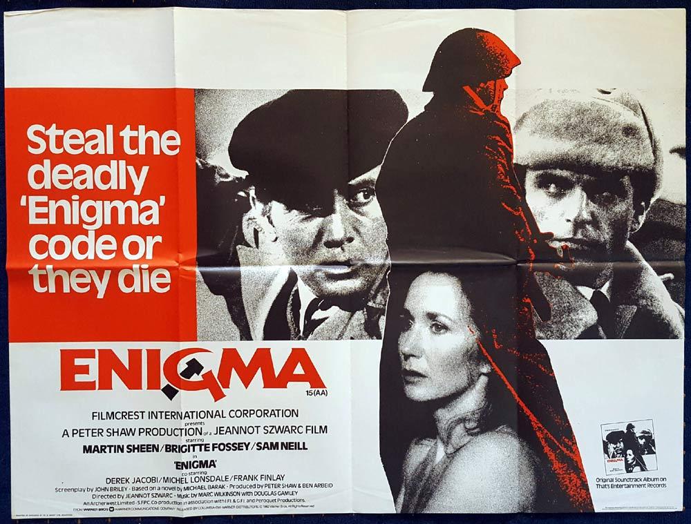 ENIGMA Original British Quad Movie poster Sam Neill Martin Sheen