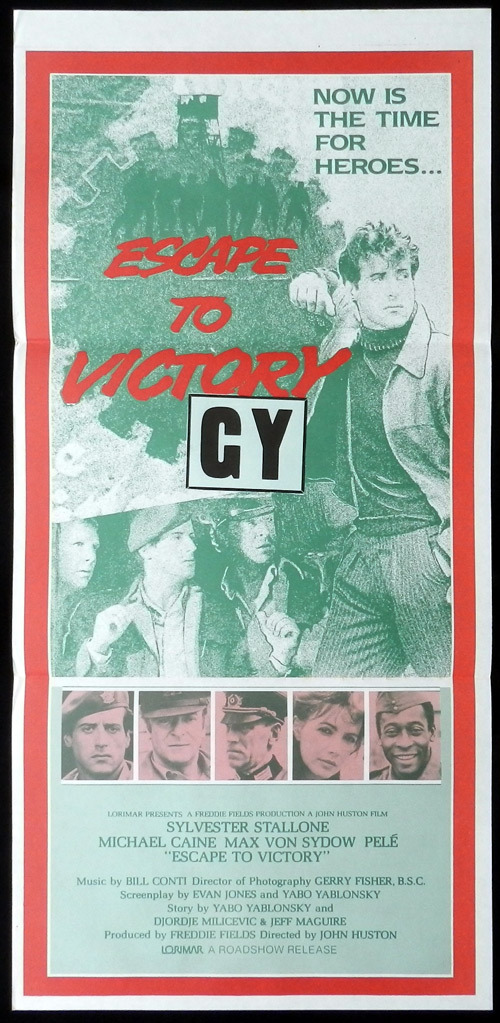 ESCAPE TO VICTORY Sylvester Stallone Caine Pele SOCCER daybill poster