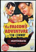 THE FALCON'S ADVENTURE Original One sheet Movie Poster TOM CONWAY RKO Very Rare