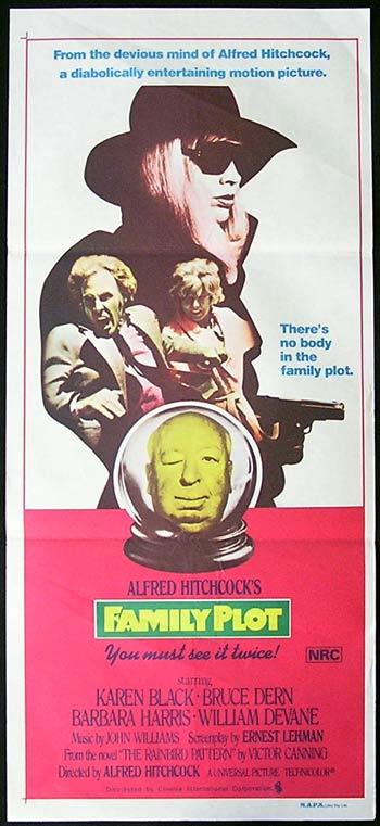 FAMILY PLOT Original Daybill Movie Poster Alfred Hitchcock