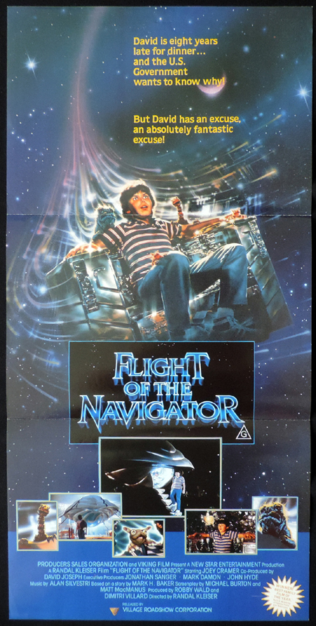 FLIGHT OF THE NAVIGATOR Original Daybill Movie poster Joey Cramer