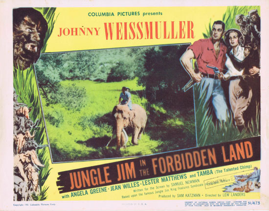 JUNGLE JIM IN THE FORBIDDEN LAND 1951 Lobby Card 2 Johnny Weissmuller