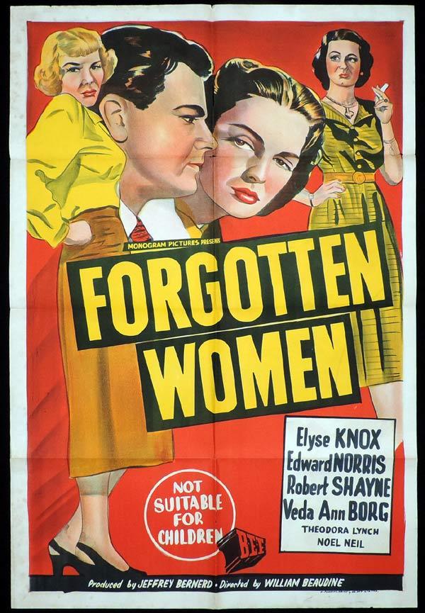 FORGOTTEN WOMEN One Sheet Movie Poster Elyse Knox
