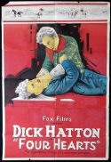 FOUR HEARTS Original One sheet Movie Poster 1922 Dick Hatton