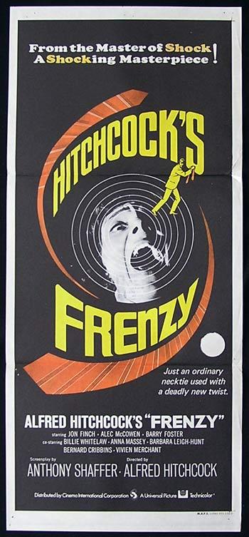 FRENZY Movie Poster 1972 Alfred Hitchcock ORIGINAL Australian/NZ daybill