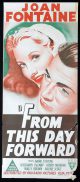 FROM THIS DAY FORWARD Original Daybill Movie poster RKO Joan Fontaine Mark Stevens