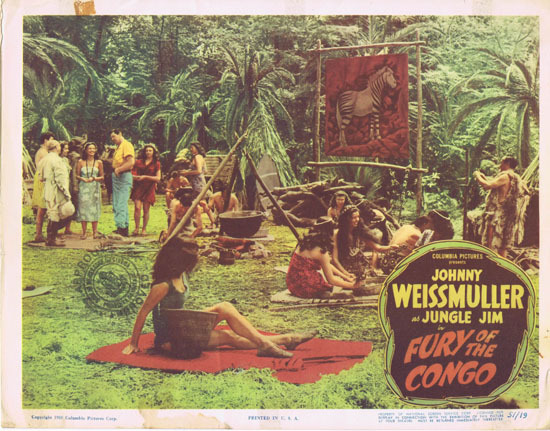 FURY OF THE CONGO 1951 Jungle Jim Johnny Weissmuller Lobby Card 5
