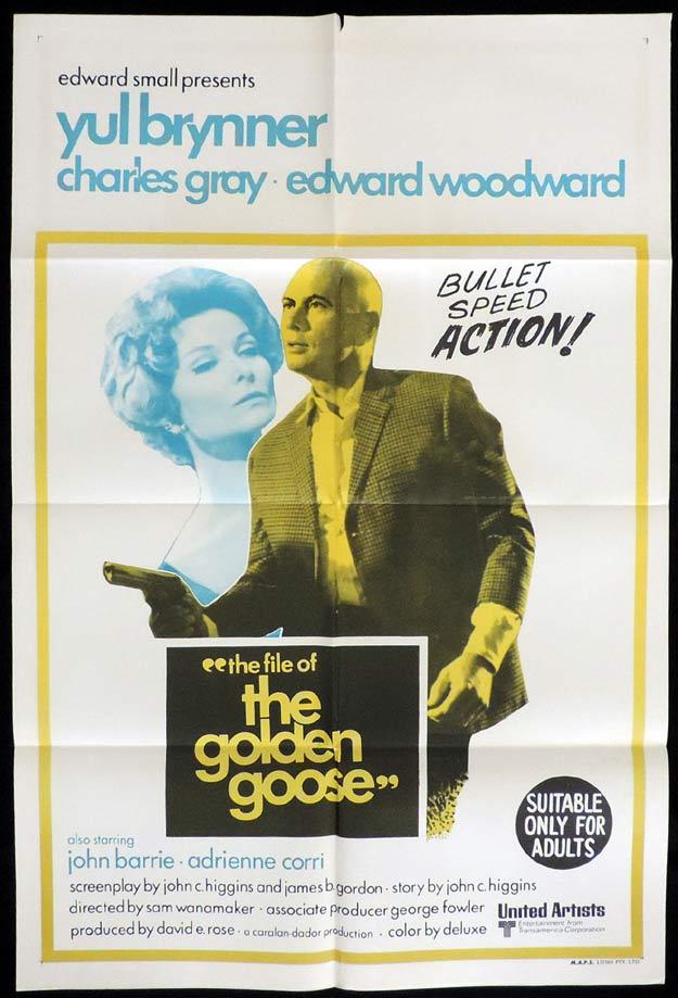 THE FILE OF THE GOLDEN GOOSE One Sheet Movie Poster Edward Woodward Yul - Moviemem Original Movie Posters