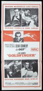 GOLDFINGER 1970sr James Bond Connery ORIGINAL daybill Movie poster