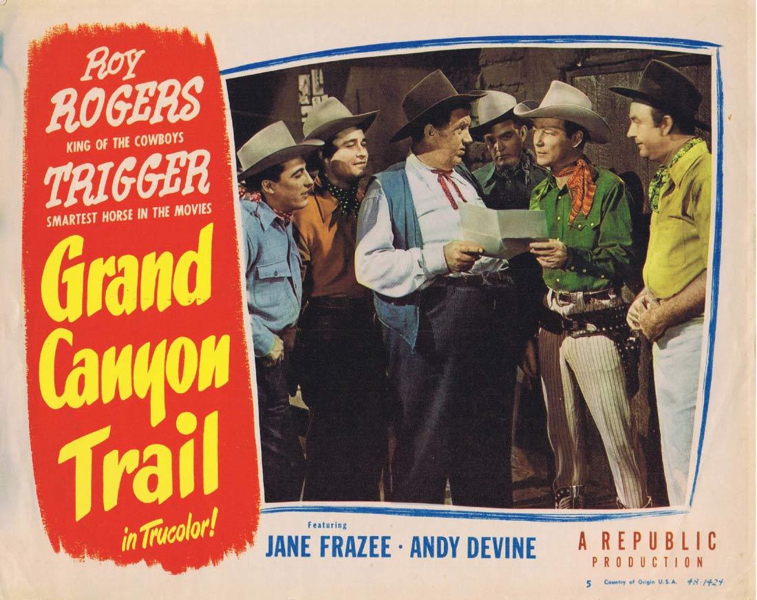 GRAND CANYON TRAIL Lobby Card 5 Roy Rogers Andy Devine Jane Frazee
