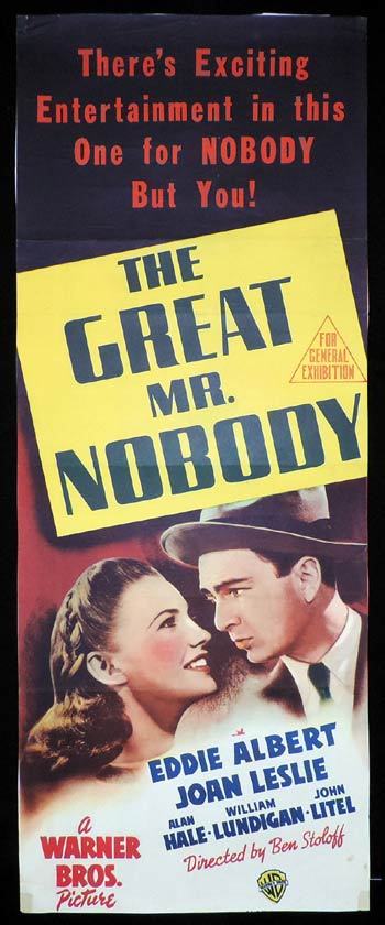 THE GREAT MR NOBODY Long Daybill Movie poster Eddie Albert Joan Leslie
