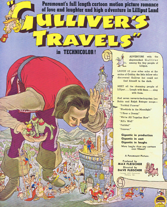 GULLIVERS TRAVELS 1940 Max and Dave Fleischer Movie Trade Ad