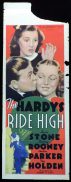 THE HARDYS RIDE HIGH Long Daybill Movie poster 1939 Mickey Rooney