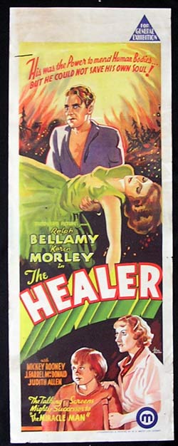 THE HEALER 1935 Mickey Rooney RARE long daybill poster