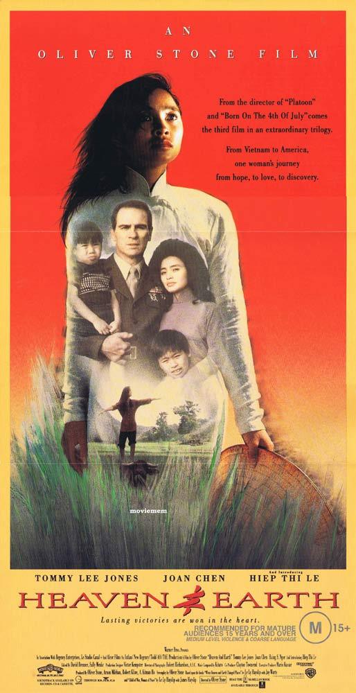 HEAVEN & EARTH Original Daybill Movie poster Tommy Lee Jones Oliver Stone and