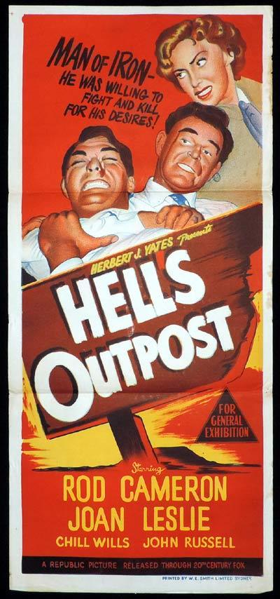 HELL’S OUTPOST Daybill Movie poster Rod Cameron