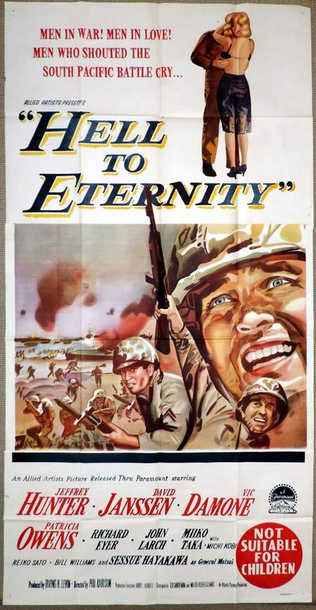 HELL TO ETERNITY Original 3 Sheet Movie Poster David Janssen