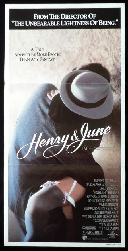 HENRY AND JUNE Original Daybill Movie Poster Uma Thurman