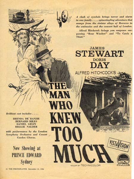 THE MAN WHO KNEW TOO MUCH ’56-Hitchcock PHOTOPLAYER Trade Ad