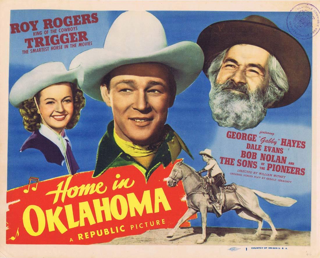 HOME IN OKLAHOMA Original Title Lobby Card Roy Rogers