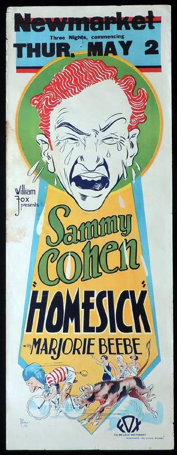 HOMESICK Long Daybill Movie Poster 1928 Sammy Cohen Vintage Tom Ferry art