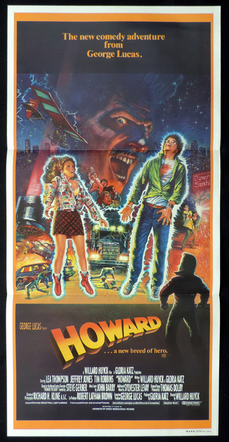 HOWARD A NEW BREED OF HERO Original Daybill Movie poster Lea Thompson Tim Robbins George Lucas