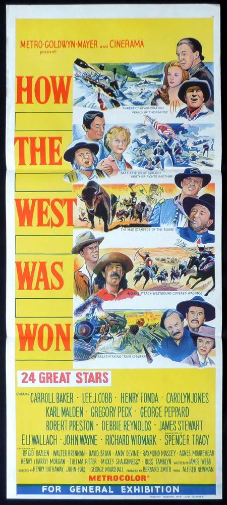HOW THE WEST WAS WON John Wayne daybill movie poster
