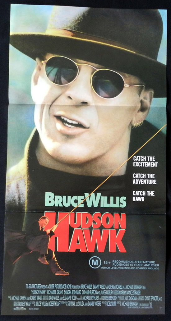 HUDSON HAWK Original Daybill Movie poster Bruce Willis Andie MacDowell