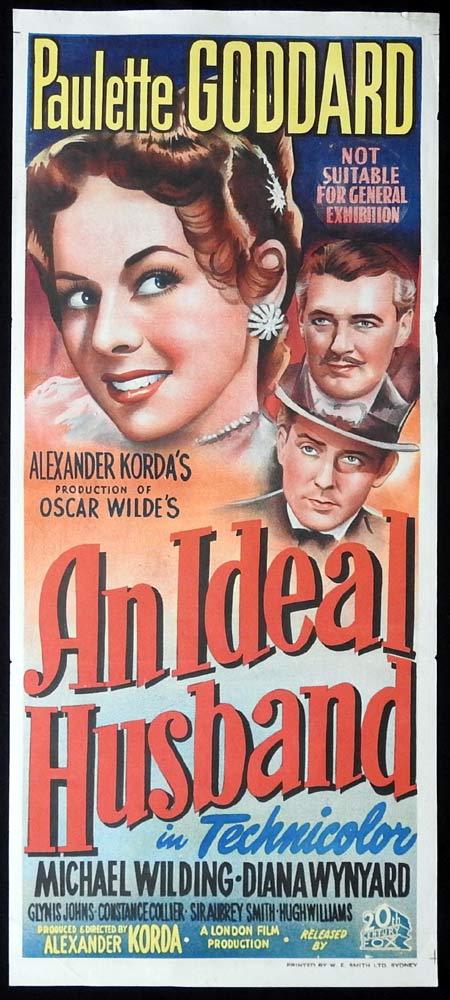 AN IDEAL HUSBAND Original Daybill Movie poster Oscar Wilde Paulette Goddard