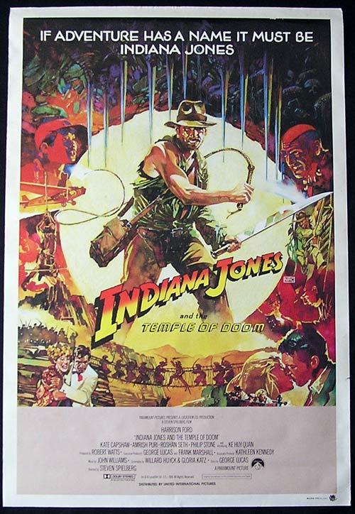 INDIANA JONES AND THE TEMPLE OF DOOM ’84 Jungle Art Australian one sheet poster
