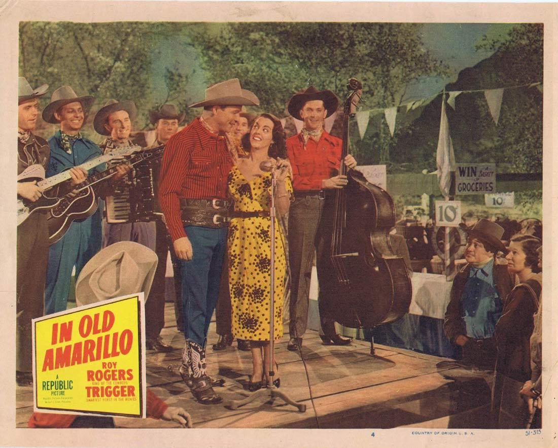 IN OLD AMARILLO Original Lobby Card 5 Roy Rogers Smiley Burnette Roy Rogers Dale Evans