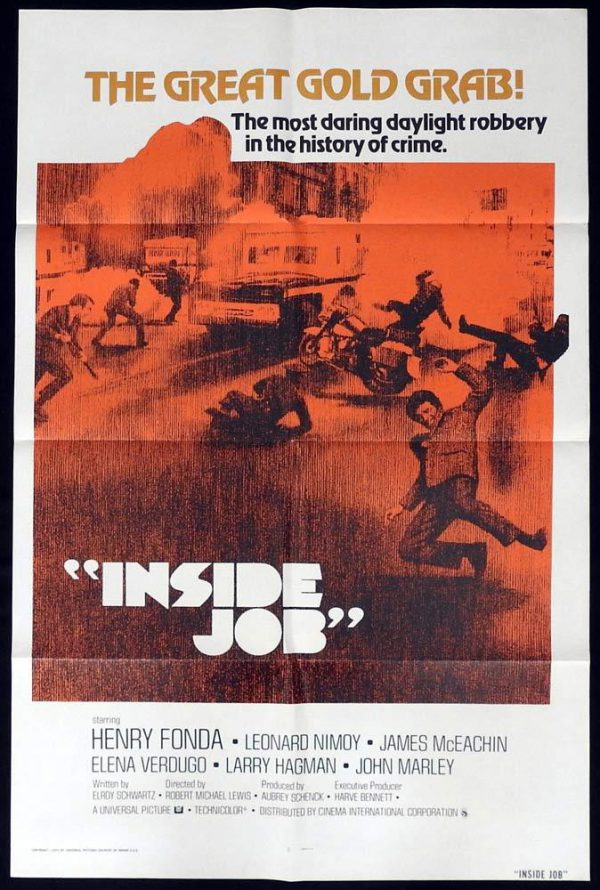 INSIDE JOB Original US One sheet Movie poster Henry Fonda Leonard Nimoy ...