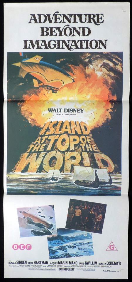 ISLAND AT THE TOP OF THE WORLD Original Daybill Movie Poster Walt Disney Donald Sinden
