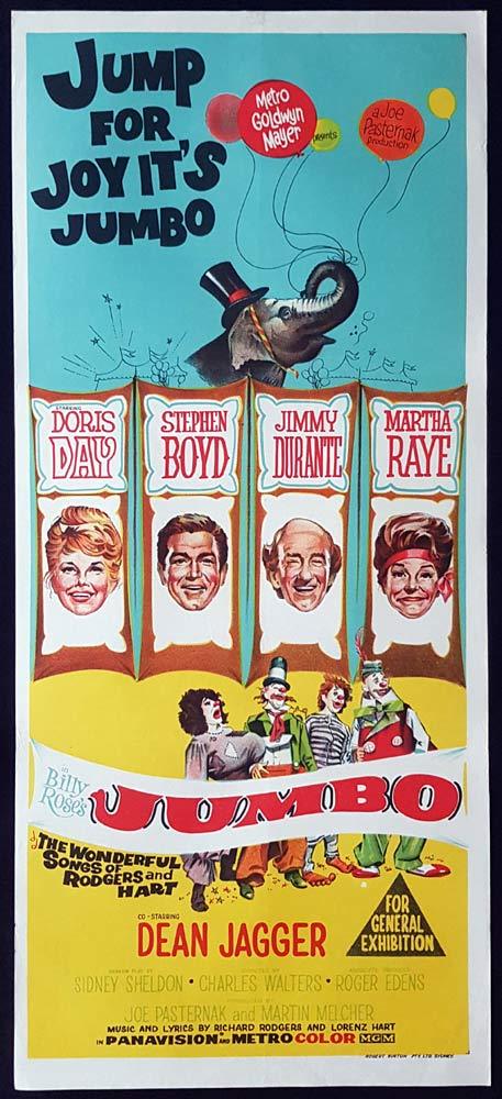 JUMBO Original Daybill Movie Poster CIRCUS Doris Day Stephen Boyd