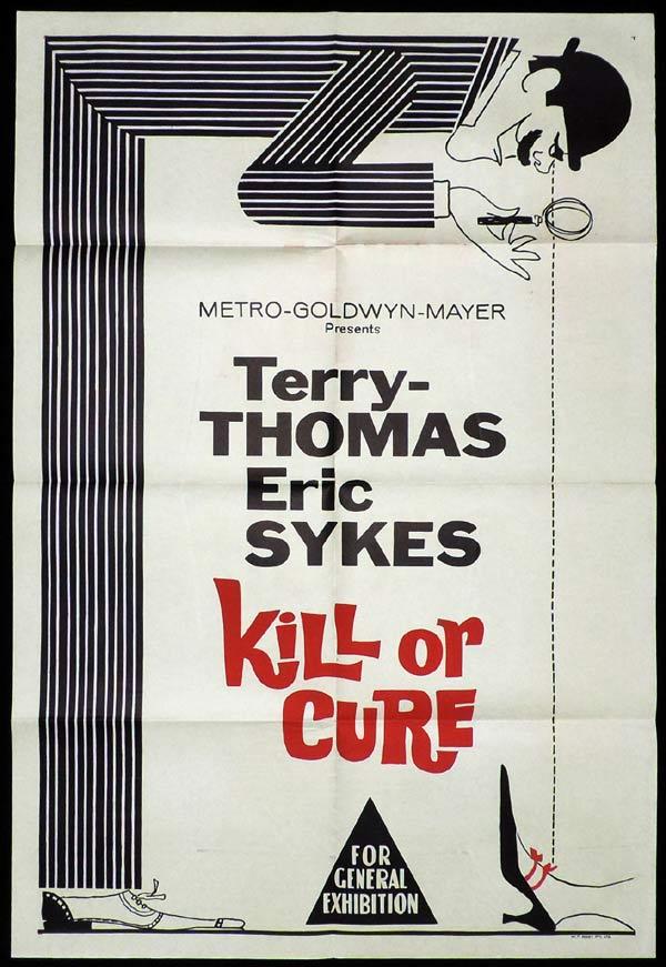 Eric Sykes KILL OR CURE POSTER ORIGINAL 35x28 Terry-Thomas 