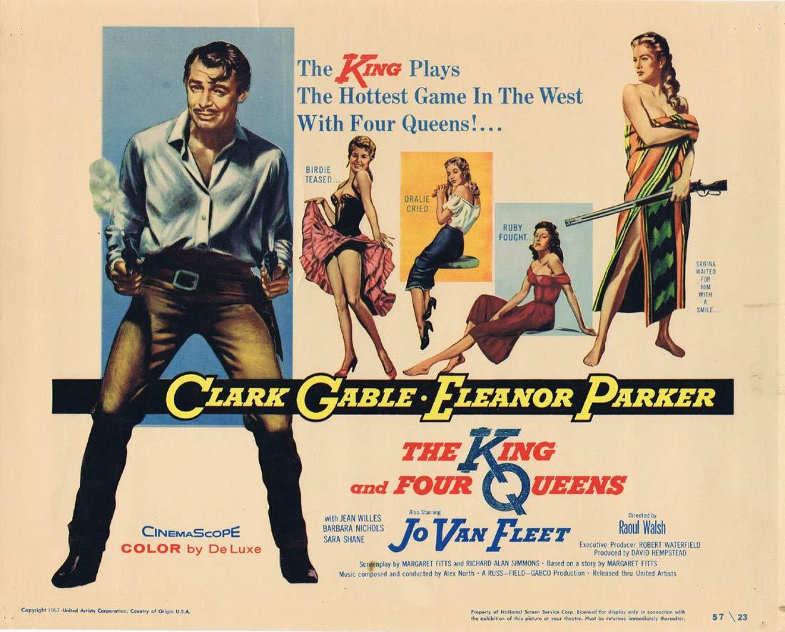 THE KING AND FOUR QUEENS Title Lobby Card 1958 Clark Gable