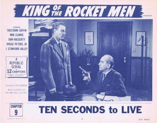 KING OF THE ROCKET MEN 1956r Republic Cliffhanger Serial Lobby Card 2 (Chapt. 9)