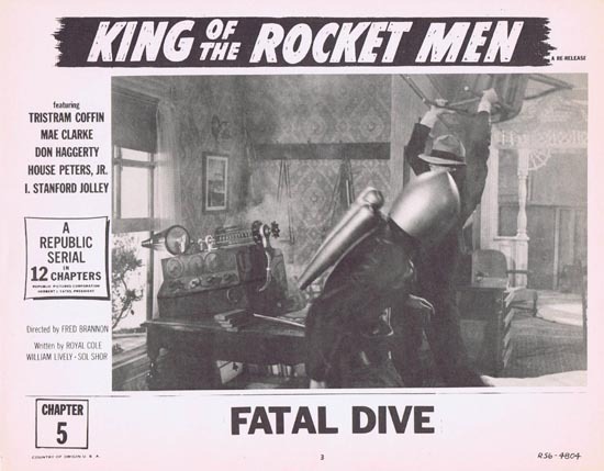 KING OF THE ROCKET MEN 1956r Republic Serial Lobby Card 3